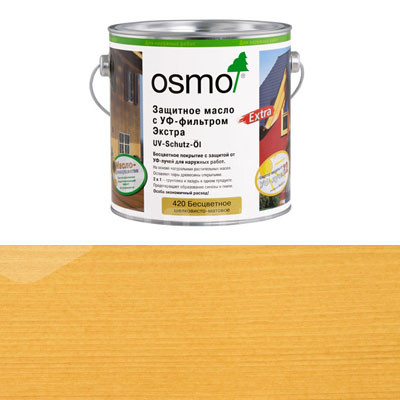 Защитное масло с УФ-фильтром Osmo UV Schutz Ol Extra 420 Экстра Бесцветное (0.18л) Защитное масло с УФ-фильтром Osmo UV Schutz Ol Extra 420 Экстра Бесцветное (0.18л)
