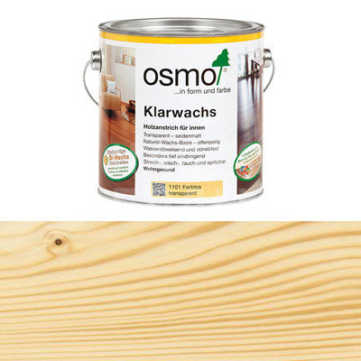 Масло с воском для твердых пород древесины Osmo Klarwachs 1101 Бесцветное шелковисто-матовое (0.18л)