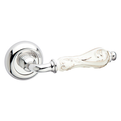 Дверная ручка Fimet Flora 147P/231C F04 White/Silver Дверная ручка Fimet Flora 147P/231C F04 White/Silver