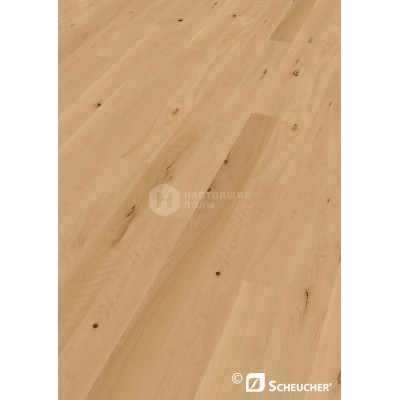 Паркетная доска Scheucher Parkett Woodflor 182 09134 Бук Рустик пропаренный под натуральным маслом однополосный, 2200*182*14 мм