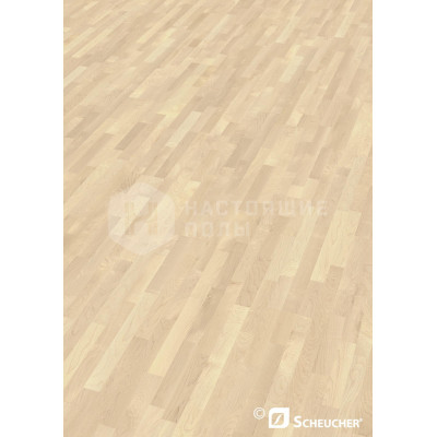 Паркетная доска Scheucher Parkett Woodflor 182 3-stripe 08908 Клен Канадский Натур полуматовый лак трехполосный, 2200*182*14 мм