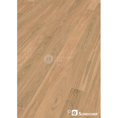 Паркетная доска Scheucher Parkett Woodflor 182 Valletta 09876 Дуб Перла Натур брашированный под натуральным маслом однополосный, 2200*182*14 мм