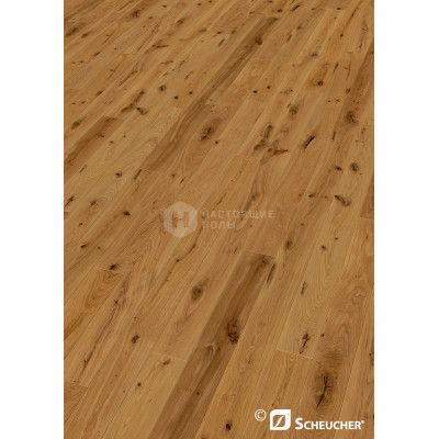 Паркетная доска Scheucher Parkett Woodflor 140 22162 Дуб Кантри под натуральным маслом однополосный, 2200*140*14 мм