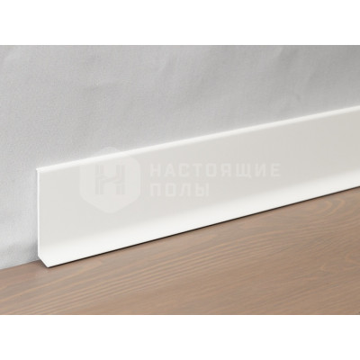 Металлический плинтус Profilpas Metal Line 90/6SF 78110 Белый матовый RAL9010, 2000*60*10 мм