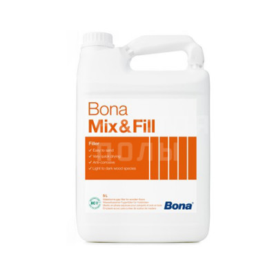 Шпатлевка паркетная на водной основе Bona Mix&Fill (5л) Шпатлевка паркетная на водной основе Bona Mix&Fill (5л)
