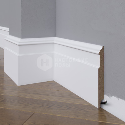 Белый плинтус Dekart White 26-120-16 эмаль по RAL, 2400*120*16 мм